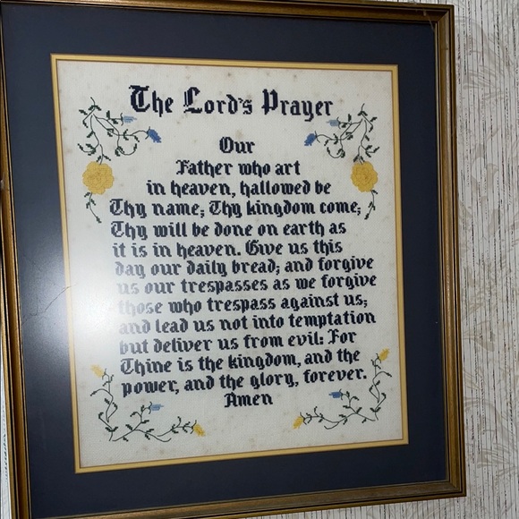 Art | Framed The Lords Prayer Wall Art Black And Gold | Poshmark